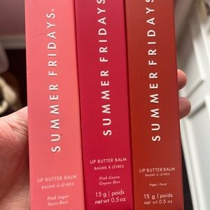 Summer Fridays Lip Butter Balm Set in Pink, Red, and Orange